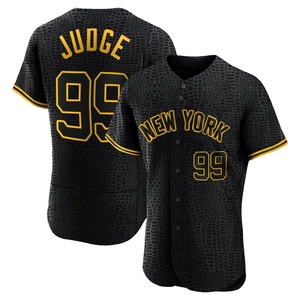 Men's Aaron Judge New York Yankees Authentic Black Snake Skin City Jersey