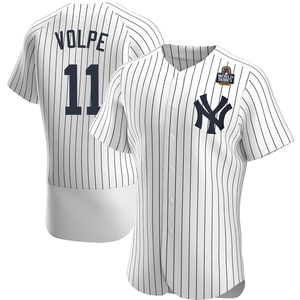 Men's Anthony Volpe New York Yankees Authentic White Home 2024 World Series Jersey