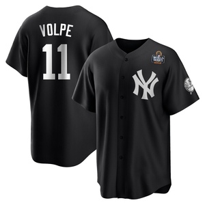 Men's Anthony Volpe New York Yankees Replica Black/White 2024 World Series Jersey