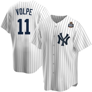 Men's Anthony Volpe New York Yankees Replica White Home 2024 World Series Jersey