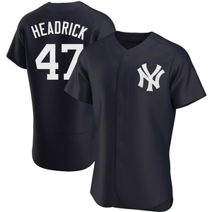 Men's Brent Headrick New York Yankees Authentic Navy Alternate Jersey
