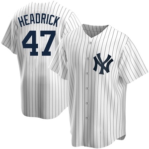 Men's Brent Headrick New York Yankees Replica White Home Jersey