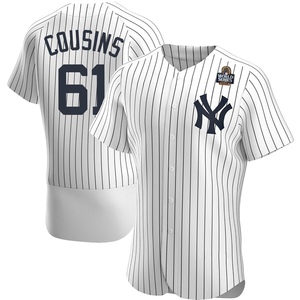 Men's Jake Cousins New York Yankees Authentic White Home 2024 World Series Jersey