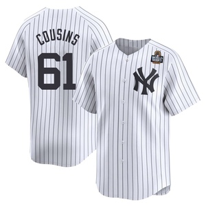 Men's Jake Cousins New York Yankees Limited White Yankee Home 2024 World Series Jersey