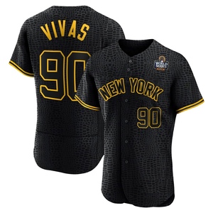 Men's Jorbit Vivas New York Yankees Authentic Black Snake Skin City 2024 World Series Jersey