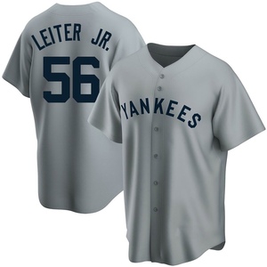 Men's Mark Leiter Jr. New York Yankees Replica Gray Road Cooperstown Collection Jersey
