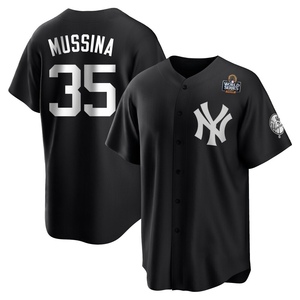 Men's Mike Mussina New York Yankees Replica Black/White 2024 World Series Jersey