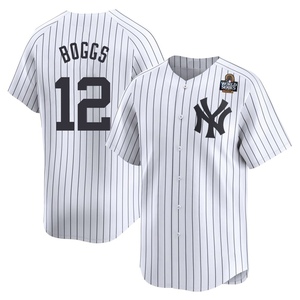 Men's Wade Boggs New York Yankees Limited White Yankee Home 2024 World Series Jersey