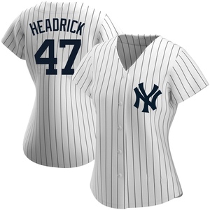 Women's Brent Headrick New York Yankees Authentic White Home Name Jersey