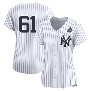 Women's Jake Cousins New York Yankees Limited White Yankee Home 2nd 2024 World Series Jersey