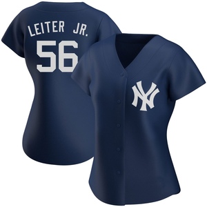 Women's Mark Leiter Jr. New York Yankees Authentic Navy Alternate Team Jersey