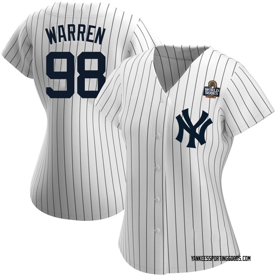 Women's Will Warren New York Yankees Replica White Home Name 2024 World Series Jersey