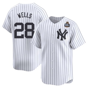 Youth Austin Wells New York Yankees Limited White Yankee Home 2024 World Series Jersey
