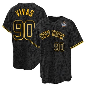 Youth Jorbit Vivas New York Yankees Replica Black Snake Skin City 2024 World Series Jersey