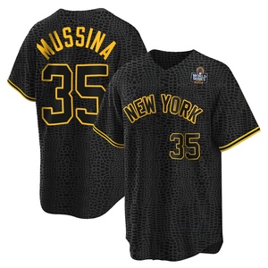 Youth Mike Mussina New York Yankees Replica Black Snake Skin City 2024 World Series Jersey