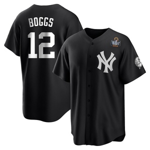 Youth Wade Boggs New York Yankees Replica Black/White 2024 World Series Jersey